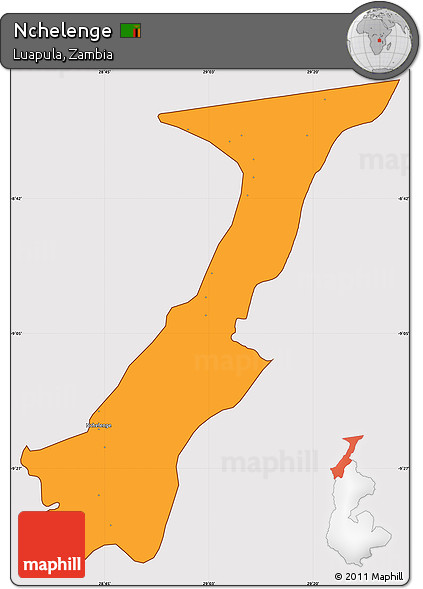 Political Simple Map of Nchelenge, cropped outside