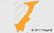 Political Simple Map of Nchelenge, single color outside, borders and labels