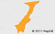 Political Simple Map of Nchelenge, single color outside