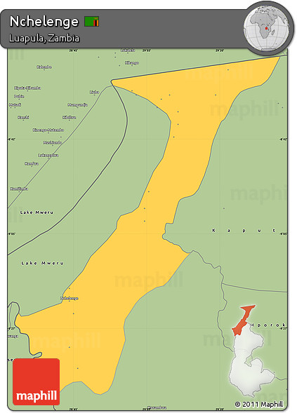 Savanna Style Simple Map of Nchelenge