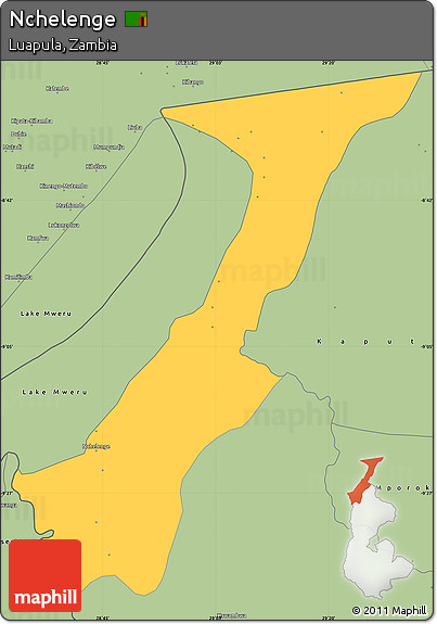 Savanna Style Simple Map of Nchelenge