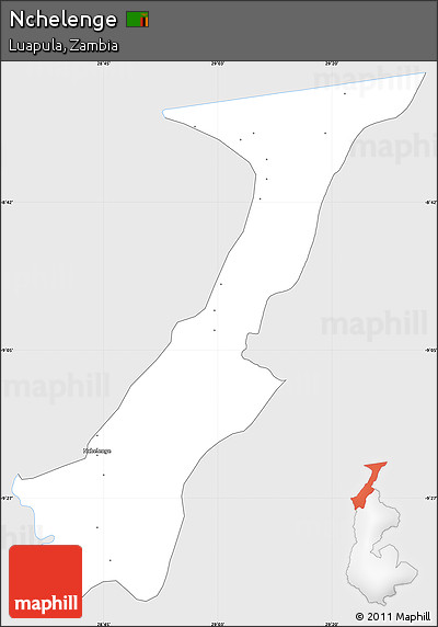 Silver Style Simple Map of Nchelenge, single color outside