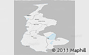 Gray Panoramic Map of Luapula, single color outside