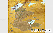 Satellite Panoramic Map of Luapula, physical outside