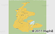 Savanna Style Panoramic Map of Luapula, single color outside