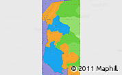 Political Simple Map of Luapula, political shades outside