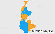 Political Simple Map of Luapula, single color outside