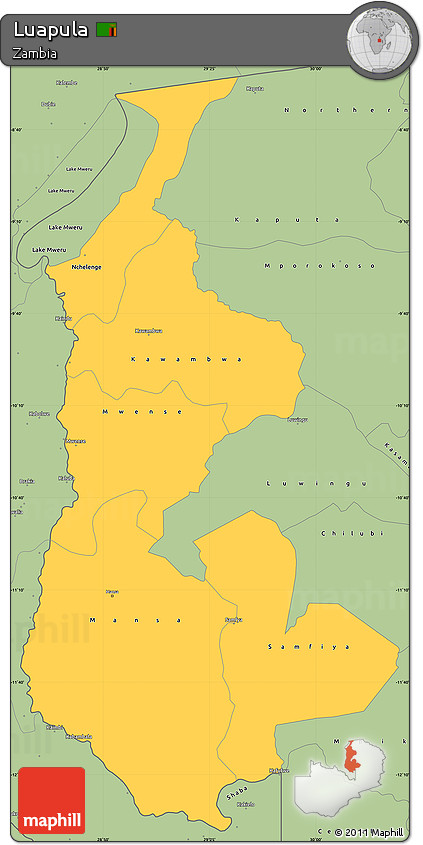 Savanna Style Simple Map of Luapula