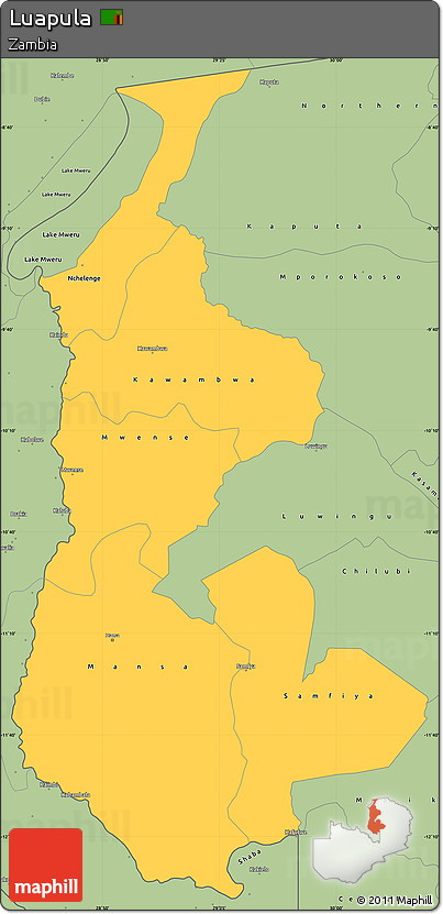 Savanna Style Simple Map of Luapula