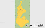 Savanna Style Simple Map of Luapula, single color outside