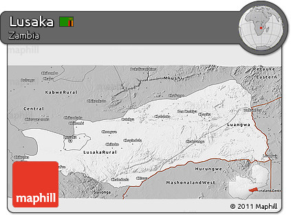 Gray 3D Map of Lusaka