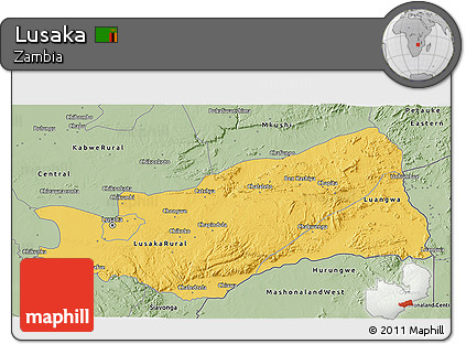 Savanna Style 3D Map of Lusaka