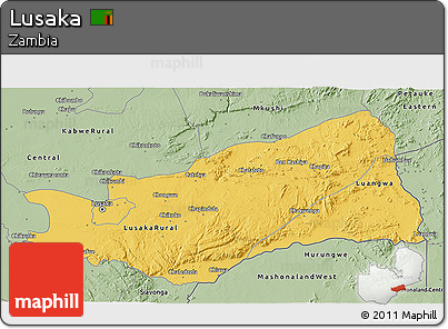 Savanna Style 3D Map of Lusaka