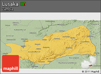 Savanna Style 3D Map of Lusaka