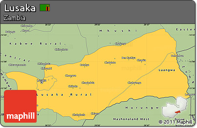 Savanna Style Simple Map of Lusaka