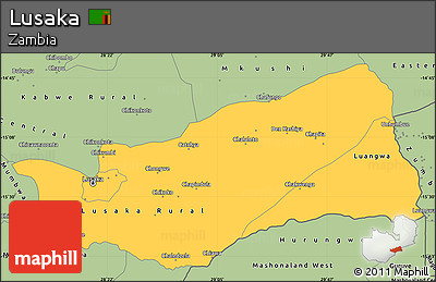 Savanna Style Simple Map of Lusaka