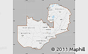 Gray Map of Zambia, single color outside