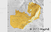 Physical Map of Zambia, lighten, desaturated