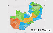 Political Map of Zambia, cropped outside