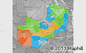 Political Map of Zambia, desaturated