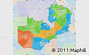 Political Map of Zambia, lighten