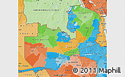 Political Map of Zambia, political shades outside