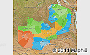 Political Map of Zambia, satellite outside