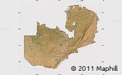 Satellite Map of Zambia, cropped outside