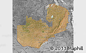 Satellite Map of Zambia, desaturated
