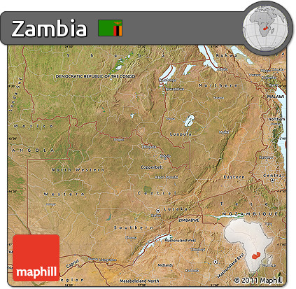 Satellite Map of Zambia