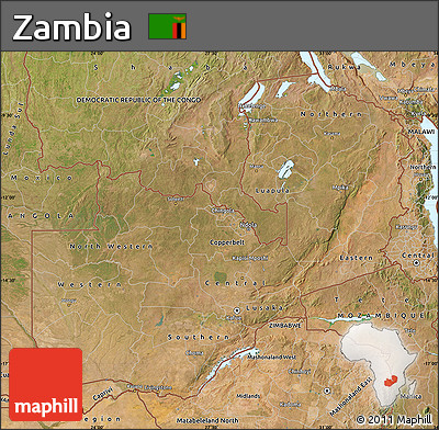 Satellite Map of Zambia