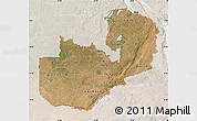 Satellite Map of Zambia, lighten