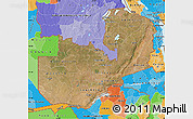 Satellite Map of Zambia, political outside
