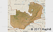 Satellite Map of Zambia, shaded relief outside