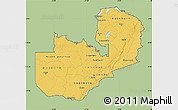 Savanna Style Map of Zambia, single color outside