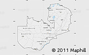 Silver Style Map of Zambia, single color outside
