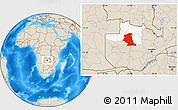 Shaded Relief Location Map of Mufumbwe, highlighted parent region