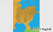 Physical 3D Map of Mwinilunga, political outside