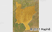 Physical 3D Map of Mwinilunga, satellite outside