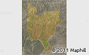 Satellite 3D Map of Mwinilunga, semi-desaturated