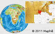 Physical Location Map of Mwinilunga, highlighted country