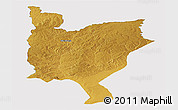 Physical Panoramic Map of Mwinilunga, cropped outside