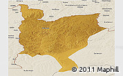 Physical Panoramic Map of Mwinilunga, shaded relief outside