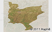 Satellite Panoramic Map of Mwinilunga, lighten
