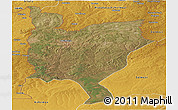 Satellite Panoramic Map of Mwinilunga, physical outside