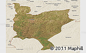 Satellite Panoramic Map of Mwinilunga, shaded relief outside