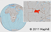 Gray Location Map of Solwezi, hill shading