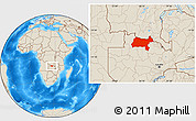 Shaded Relief Location Map of Solwezi