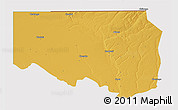 Physical 3D Map of Zambezi, cropped outside