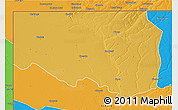 Physical 3D Map of Zambezi, political outside